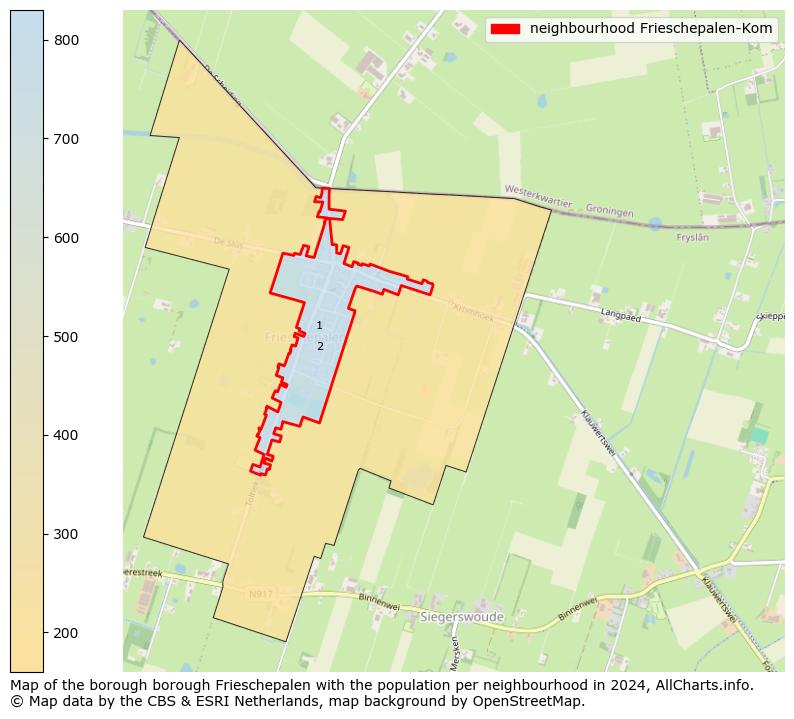 Image of the neighbourhood Frieschepalen-Kom at the map. This image is used as introduction to this page. This page shows a lot of information about the population in the neighbourhood Frieschepalen-Kom (such as the distribution by age groups of the residents, the composition of households, whether inhabitants are natives or Dutch with an immigration background, data about the houses (numbers, types, price development, use, type of property, ...) and more (car ownership, energy consumption, ...) based on open data from the Dutch Central Bureau of Statistics and various other sources!