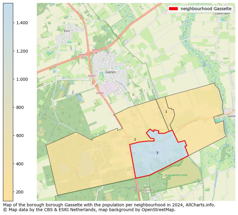 Image of the neighbourhood Gasselte at the map. This image is used as introduction to this page. This page shows a lot of information about the population in the neighbourhood Gasselte (such as the distribution by age groups of the residents, the composition of households, whether inhabitants are natives or Dutch with an immigration background, data about the houses (numbers, types, price development, use, type of property, ...) and more (car ownership, energy consumption, ...) based on open data from the Dutch Central Bureau of Statistics and various other sources!