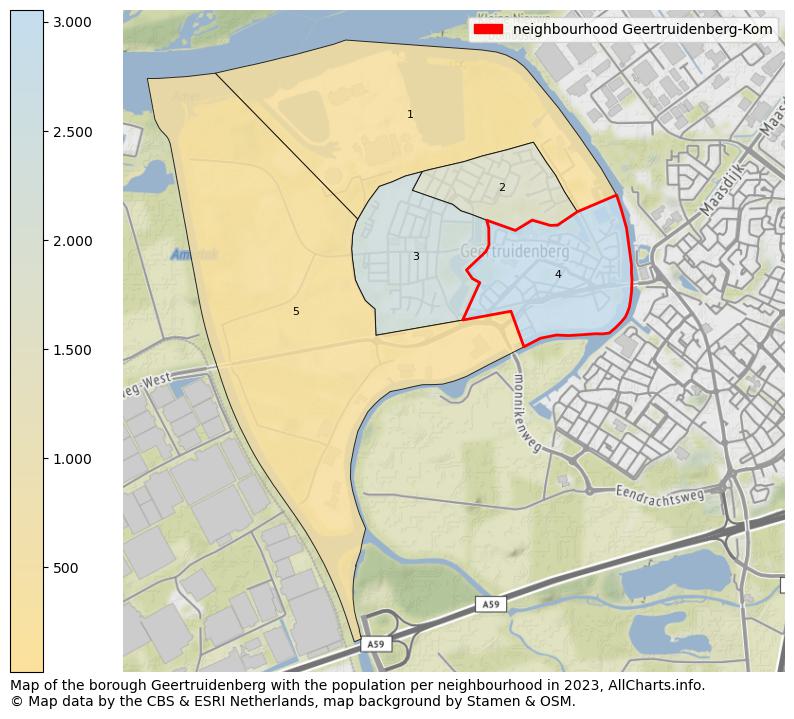 Map of the borough Geertruidenberg with the population per neighbourhood in 2023. This page shows a lot of information about residents (such as the distribution by age groups, family composition, gender, native or Dutch with an immigration background, ...), homes (numbers, types, price development, use, type of property, ...) and more (car ownership, energy consumption, ...) based on open data from the Dutch Central Bureau of Statistics and various other sources!