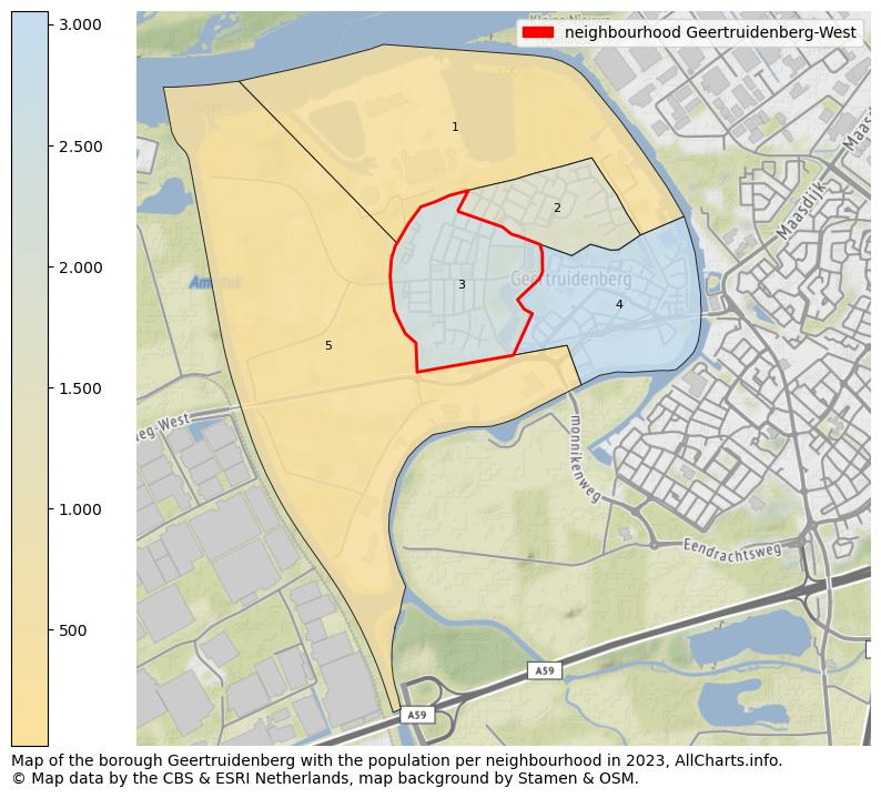 Map of the borough Geertruidenberg with the population per neighbourhood in 2023. This page shows a lot of information about residents (such as the distribution by age groups, family composition, gender, native or Dutch with an immigration background, ...), homes (numbers, types, price development, use, type of property, ...) and more (car ownership, energy consumption, ...) based on open data from the Dutch Central Bureau of Statistics and various other sources!