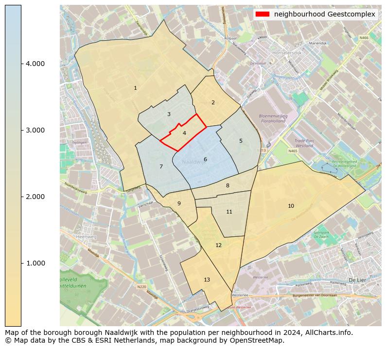 Image of the neighbourhood Geestcomplex at the map. This image is used as introduction to this page. This page shows a lot of information about the population in the neighbourhood Geestcomplex (such as the distribution by age groups of the residents, the composition of households, whether inhabitants are natives or Dutch with an immigration background, data about the houses (numbers, types, price development, use, type of property, ...) and more (car ownership, energy consumption, ...) based on open data from the Dutch Central Bureau of Statistics and various other sources!