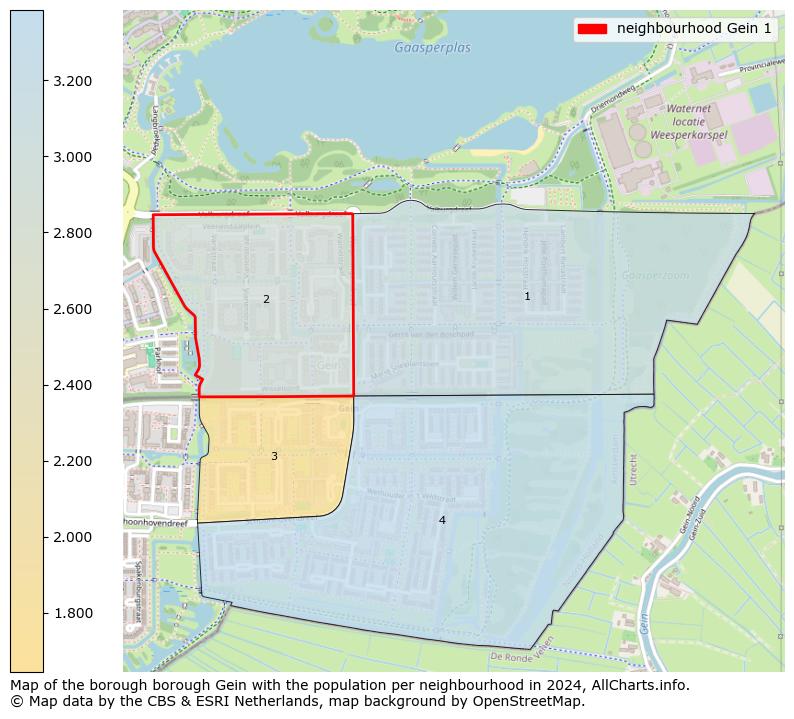 Image of the neighbourhood Gein 1 at the map. This image is used as introduction to this page. This page shows a lot of information about the population in the neighbourhood Gein 1 (such as the distribution by age groups of the residents, the composition of households, whether inhabitants are natives or Dutch with an immigration background, data about the houses (numbers, types, price development, use, type of property, ...) and more (car ownership, energy consumption, ...) based on open data from the Dutch Central Bureau of Statistics and various other sources!