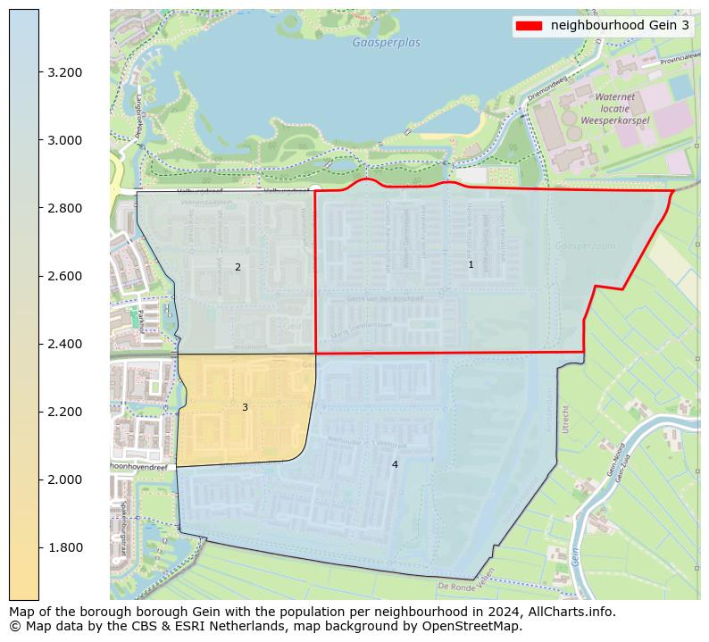 Image of the neighbourhood Gein 3 at the map. This image is used as introduction to this page. This page shows a lot of information about the population in the neighbourhood Gein 3 (such as the distribution by age groups of the residents, the composition of households, whether inhabitants are natives or Dutch with an immigration background, data about the houses (numbers, types, price development, use, type of property, ...) and more (car ownership, energy consumption, ...) based on open data from the Dutch Central Bureau of Statistics and various other sources!