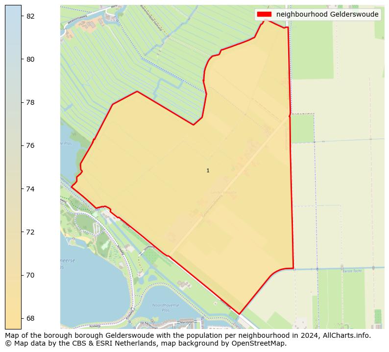 Image of the neighbourhood Gelderswoude at the map. This image is used as introduction to this page. This page shows a lot of information about the population in the neighbourhood Gelderswoude (such as the distribution by age groups of the residents, the composition of households, whether inhabitants are natives or Dutch with an immigration background, data about the houses (numbers, types, price development, use, type of property, ...) and more (car ownership, energy consumption, ...) based on open data from the Dutch Central Bureau of Statistics and various other sources!