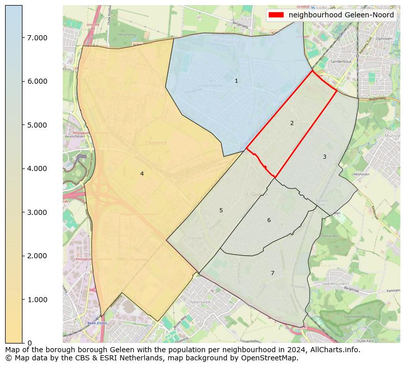 Image of the neighbourhood Geleen-Noord at the map. This image is used as introduction to this page. This page shows a lot of information about the population in the neighbourhood Geleen-Noord (such as the distribution by age groups of the residents, the composition of households, whether inhabitants are natives or Dutch with an immigration background, data about the houses (numbers, types, price development, use, type of property, ...) and more (car ownership, energy consumption, ...) based on open data from the Dutch Central Bureau of Statistics and various other sources!