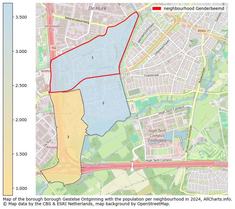 Image of the neighbourhood Genderbeemd at the map. This image is used as introduction to this page. This page shows a lot of information about the population in the neighbourhood Genderbeemd (such as the distribution by age groups of the residents, the composition of households, whether inhabitants are natives or Dutch with an immigration background, data about the houses (numbers, types, price development, use, type of property, ...) and more (car ownership, energy consumption, ...) based on open data from the Dutch Central Bureau of Statistics and various other sources!