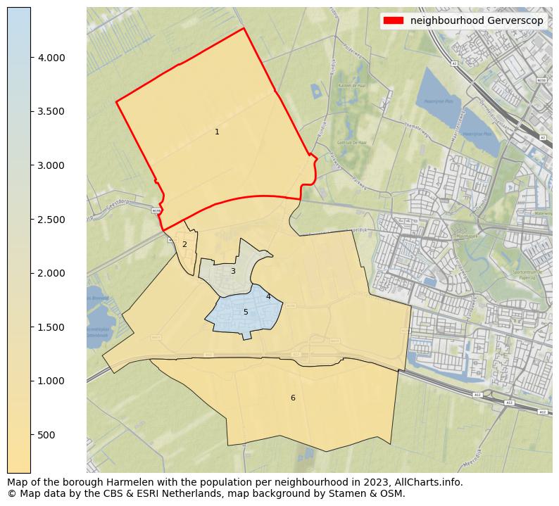 Map of the borough Harmelen with the population per neighbourhood in 2023. This page shows a lot of information about residents (such as the distribution by age groups, family composition, gender, native or Dutch with an immigration background, ...), homes (numbers, types, price development, use, type of property, ...) and more (car ownership, energy consumption, ...) based on open data from the Dutch Central Bureau of Statistics and various other sources!
