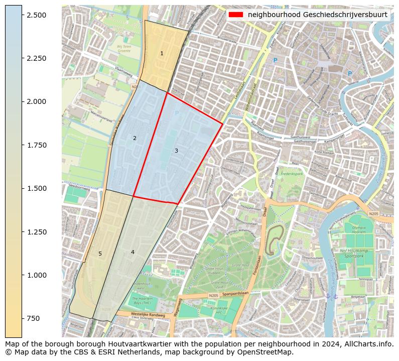 Image of the neighbourhood Geschiedschrijversbuurt at the map. This image is used as introduction to this page. This page shows a lot of information about the population in the neighbourhood Geschiedschrijversbuurt (such as the distribution by age groups of the residents, the composition of households, whether inhabitants are natives or Dutch with an immigration background, data about the houses (numbers, types, price development, use, type of property, ...) and more (car ownership, energy consumption, ...) based on open data from the Dutch Central Bureau of Statistics and various other sources!