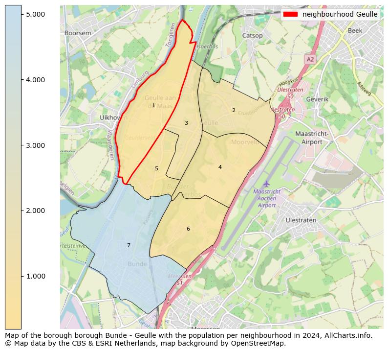 Image of the neighbourhood Geulle at the map. This image is used as introduction to this page. This page shows a lot of information about the population in the neighbourhood Geulle (such as the distribution by age groups of the residents, the composition of households, whether inhabitants are natives or Dutch with an immigration background, data about the houses (numbers, types, price development, use, type of property, ...) and more (car ownership, energy consumption, ...) based on open data from the Dutch Central Bureau of Statistics and various other sources!