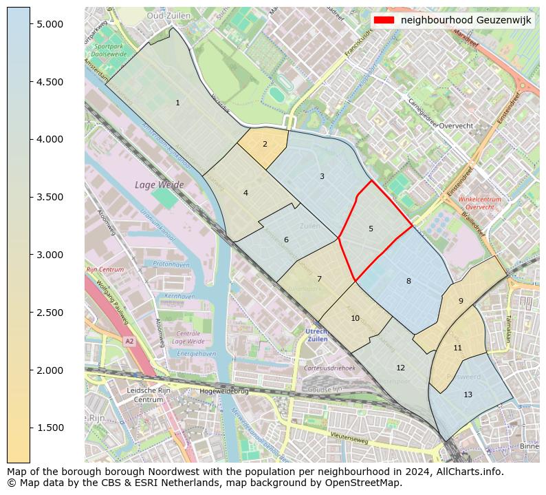 Image of the neighbourhood Geuzenwijk at the map. This image is used as introduction to this page. This page shows a lot of information about the population in the neighbourhood Geuzenwijk (such as the distribution by age groups of the residents, the composition of households, whether inhabitants are natives or Dutch with an immigration background, data about the houses (numbers, types, price development, use, type of property, ...) and more (car ownership, energy consumption, ...) based on open data from the Dutch Central Bureau of Statistics and various other sources!