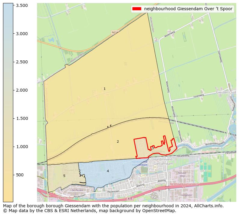 Image of the neighbourhood Giessendam Over ’t Spoor at the map. This image is used as introduction to this page. This page shows a lot of information about the population in the neighbourhood Giessendam Over ’t Spoor (such as the distribution by age groups of the residents, the composition of households, whether inhabitants are natives or Dutch with an immigration background, data about the houses (numbers, types, price development, use, type of property, ...) and more (car ownership, energy consumption, ...) based on open data from the Dutch Central Bureau of Statistics and various other sources!