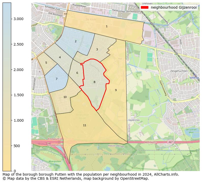 Image of the neighbourhood Gijzenrooi at the map. This image is used as introduction to this page. This page shows a lot of information about the population in the neighbourhood Gijzenrooi (such as the distribution by age groups of the residents, the composition of households, whether inhabitants are natives or Dutch with an immigration background, data about the houses (numbers, types, price development, use, type of property, ...) and more (car ownership, energy consumption, ...) based on open data from the Dutch Central Bureau of Statistics and various other sources!