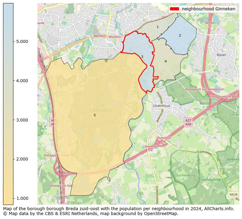 Image of the neighbourhood Ginneken at the map. This image is used as introduction to this page. This page shows a lot of information about the population in the neighbourhood Ginneken (such as the distribution by age groups of the residents, the composition of households, whether inhabitants are natives or Dutch with an immigration background, data about the houses (numbers, types, price development, use, type of property, ...) and more (car ownership, energy consumption, ...) based on open data from the Dutch Central Bureau of Statistics and various other sources!