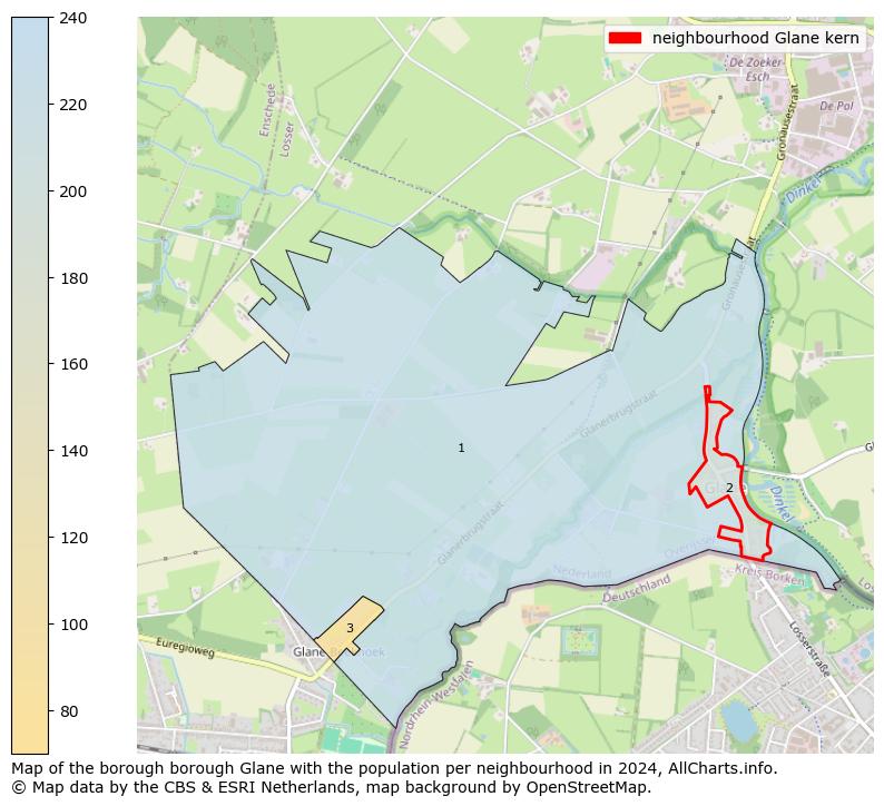 Image of the neighbourhood Glane kern at the map. This image is used as introduction to this page. This page shows a lot of information about the population in the neighbourhood Glane kern (such as the distribution by age groups of the residents, the composition of households, whether inhabitants are natives or Dutch with an immigration background, data about the houses (numbers, types, price development, use, type of property, ...) and more (car ownership, energy consumption, ...) based on open data from the Dutch Central Bureau of Statistics and various other sources!