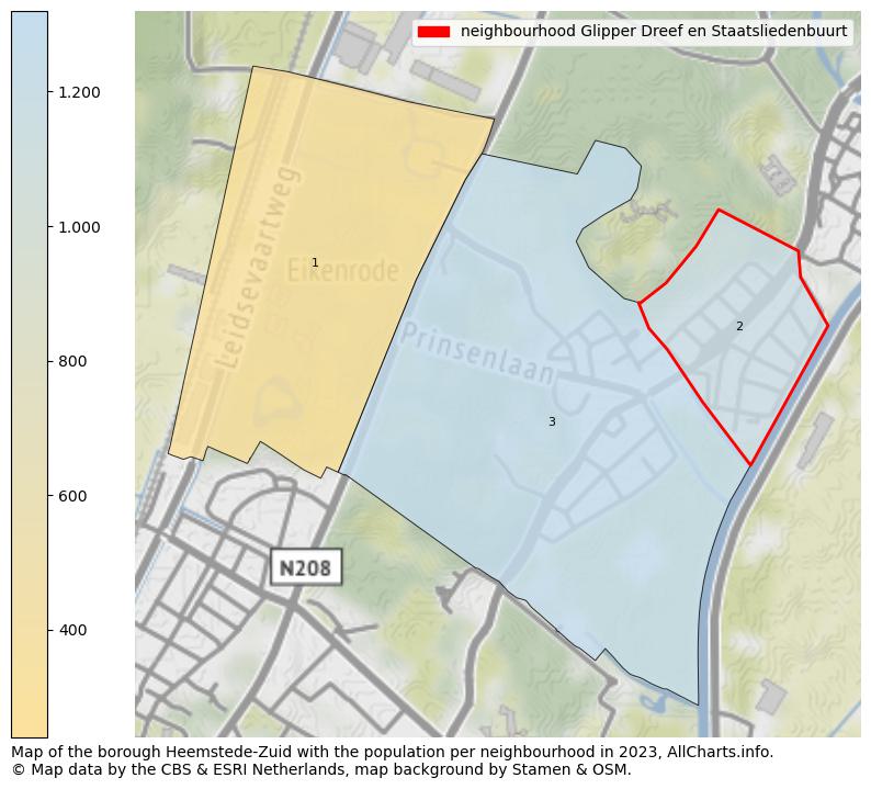 Map of the borough Heemstede-Zuid with the population per neighbourhood in 2023. This page shows a lot of information about residents (such as the distribution by age groups, family composition, gender, native or Dutch with an immigration background, ...), homes (numbers, types, price development, use, type of property, ...) and more (car ownership, energy consumption, ...) based on open data from the Dutch Central Bureau of Statistics and various other sources!