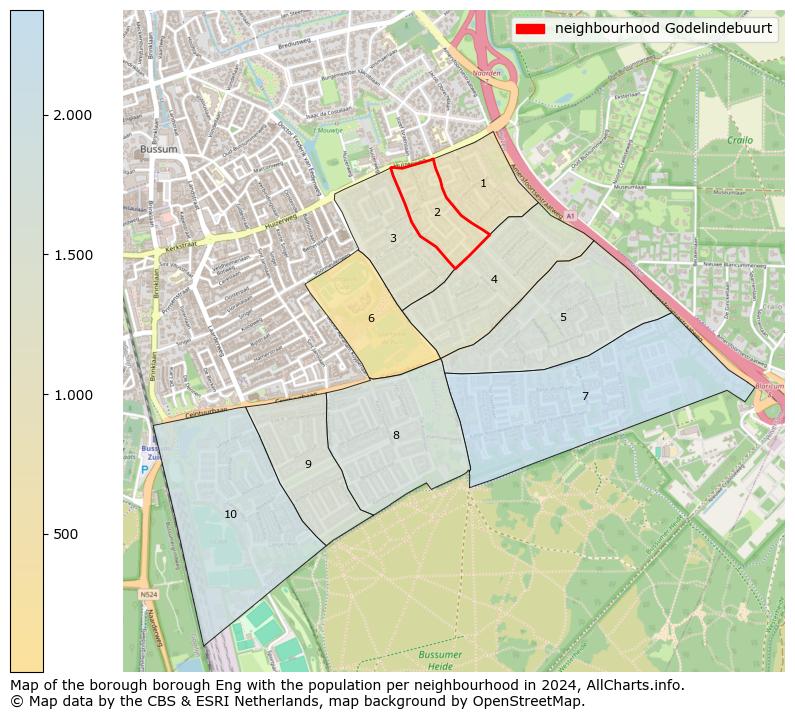 Image of the neighbourhood Godelindebuurt at the map. This image is used as introduction to this page. This page shows a lot of information about the population in the neighbourhood Godelindebuurt (such as the distribution by age groups of the residents, the composition of households, whether inhabitants are natives or Dutch with an immigration background, data about the houses (numbers, types, price development, use, type of property, ...) and more (car ownership, energy consumption, ...) based on open data from the Dutch Central Bureau of Statistics and various other sources!