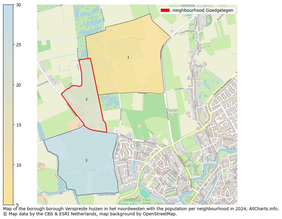 Image of the neighbourhood Goedgelegen at the map. This image is used as introduction to this page. This page shows a lot of information about the population in the neighbourhood Goedgelegen (such as the distribution by age groups of the residents, the composition of households, whether inhabitants are natives or Dutch with an immigration background, data about the houses (numbers, types, price development, use, type of property, ...) and more (car ownership, energy consumption, ...) based on open data from the Dutch Central Bureau of Statistics and various other sources!