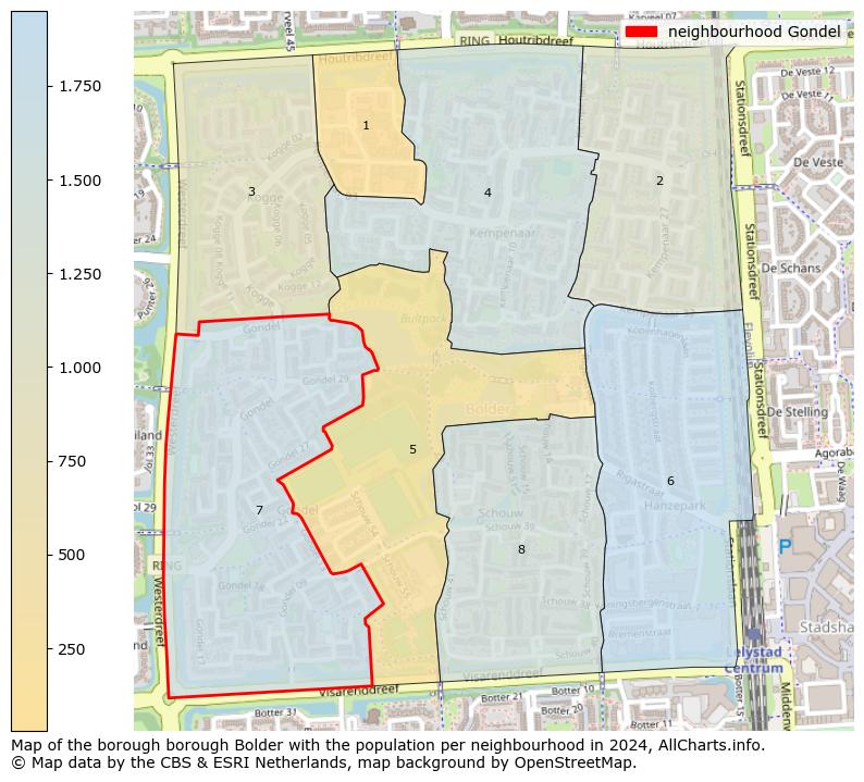 Image of the neighbourhood Gondel at the map. This image is used as introduction to this page. This page shows a lot of information about the population in the neighbourhood Gondel (such as the distribution by age groups of the residents, the composition of households, whether inhabitants are natives or Dutch with an immigration background, data about the houses (numbers, types, price development, use, type of property, ...) and more (car ownership, energy consumption, ...) based on open data from the Dutch Central Bureau of Statistics and various other sources!