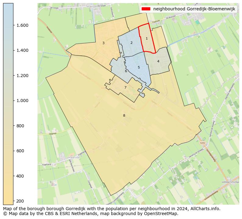 Image of the neighbourhood Gorredijk-Bloemenwijk at the map. This image is used as introduction to this page. This page shows a lot of information about the population in the neighbourhood Gorredijk-Bloemenwijk (such as the distribution by age groups of the residents, the composition of households, whether inhabitants are natives or Dutch with an immigration background, data about the houses (numbers, types, price development, use, type of property, ...) and more (car ownership, energy consumption, ...) based on open data from the Dutch Central Bureau of Statistics and various other sources!