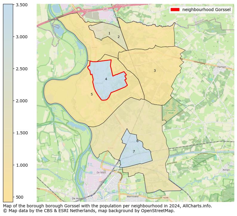 Image of the neighbourhood Gorssel at the map. This image is used as introduction to this page. This page shows a lot of information about the population in the neighbourhood Gorssel (such as the distribution by age groups of the residents, the composition of households, whether inhabitants are natives or Dutch with an immigration background, data about the houses (numbers, types, price development, use, type of property, ...) and more (car ownership, energy consumption, ...) based on open data from the Dutch Central Bureau of Statistics and various other sources!