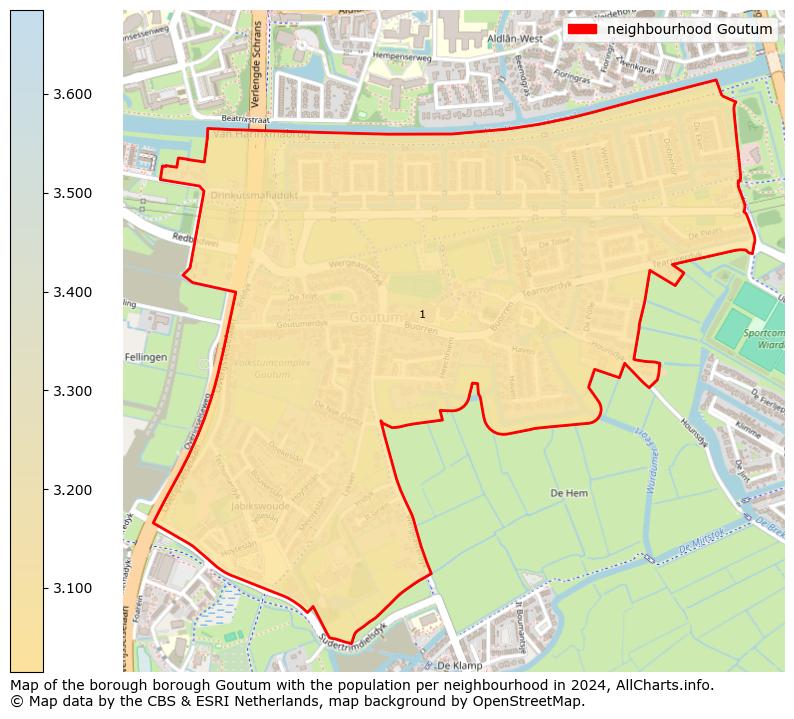 Image of the neighbourhood Goutum at the map. This image is used as introduction to this page. This page shows a lot of information about the population in the neighbourhood Goutum (such as the distribution by age groups of the residents, the composition of households, whether inhabitants are natives or Dutch with an immigration background, data about the houses (numbers, types, price development, use, type of property, ...) and more (car ownership, energy consumption, ...) based on open data from the Dutch Central Bureau of Statistics and various other sources!