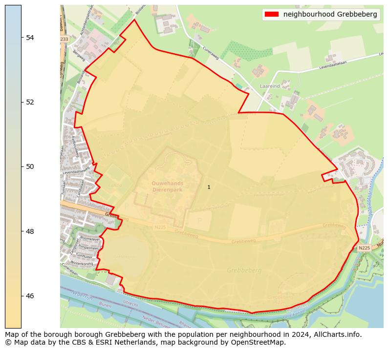 Image of the neighbourhood Grebbeberg at the map. This image is used as introduction to this page. This page shows a lot of information about the population in the neighbourhood Grebbeberg (such as the distribution by age groups of the residents, the composition of households, whether inhabitants are natives or Dutch with an immigration background, data about the houses (numbers, types, price development, use, type of property, ...) and more (car ownership, energy consumption, ...) based on open data from the Dutch Central Bureau of Statistics and various other sources!