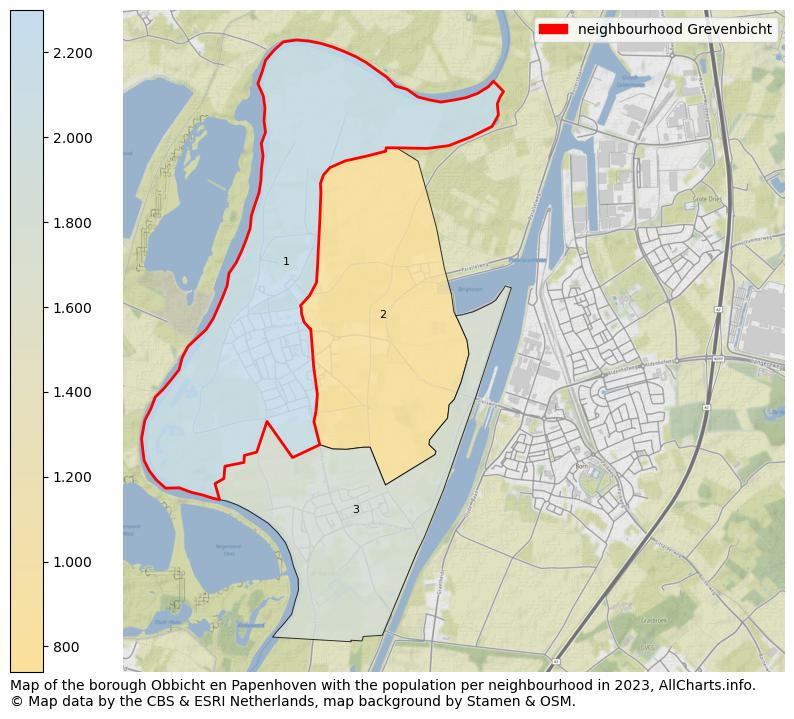 Map of the borough Obbicht en Papenhoven with the population per neighbourhood in 2023. This page shows a lot of information about residents (such as the distribution by age groups, family composition, gender, native or Dutch with an immigration background, ...), homes (numbers, types, price development, use, type of property, ...) and more (car ownership, energy consumption, ...) based on open data from the Dutch Central Bureau of Statistics and various other sources!