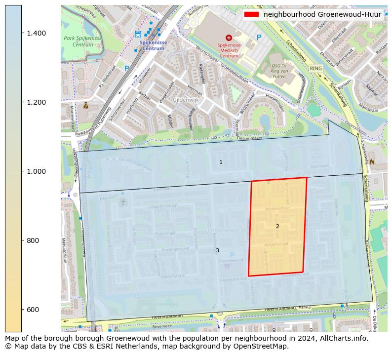 Image of the neighbourhood Groenewoud-Huur at the map. This image is used as introduction to this page. This page shows a lot of information about the population in the neighbourhood Groenewoud-Huur (such as the distribution by age groups of the residents, the composition of households, whether inhabitants are natives or Dutch with an immigration background, data about the houses (numbers, types, price development, use, type of property, ...) and more (car ownership, energy consumption, ...) based on open data from the Dutch Central Bureau of Statistics and various other sources!