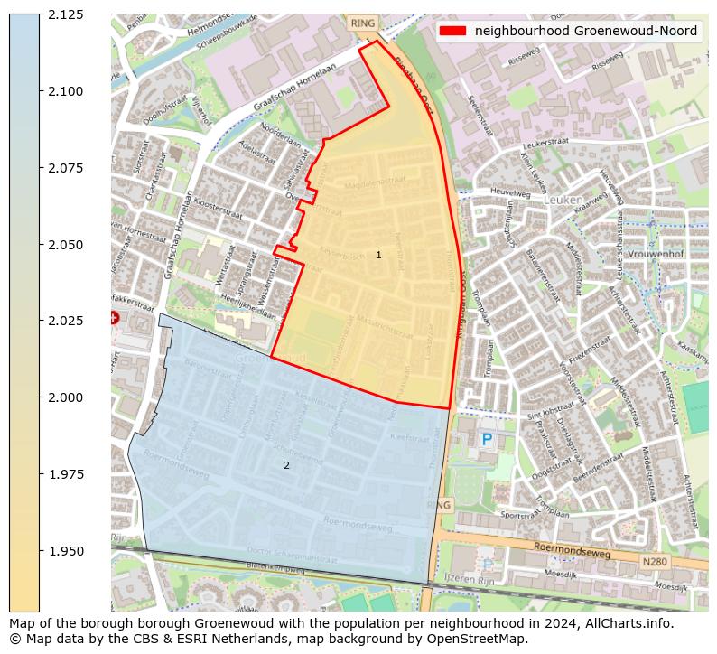 Image of the neighbourhood Groenewoud-Noord at the map. This image is used as introduction to this page. This page shows a lot of information about the population in the neighbourhood Groenewoud-Noord (such as the distribution by age groups of the residents, the composition of households, whether inhabitants are natives or Dutch with an immigration background, data about the houses (numbers, types, price development, use, type of property, ...) and more (car ownership, energy consumption, ...) based on open data from the Dutch Central Bureau of Statistics and various other sources!