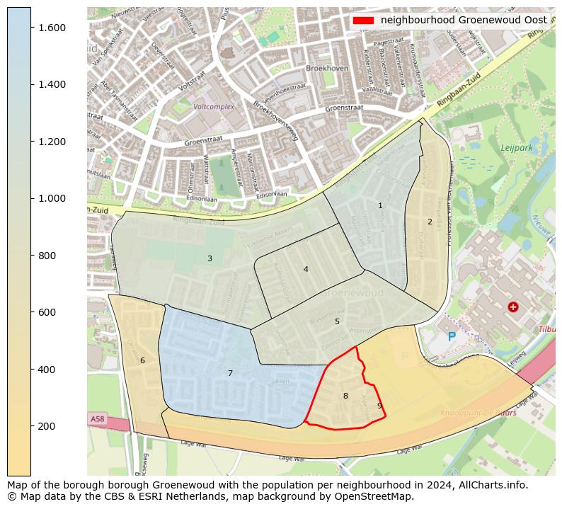 Image of the neighbourhood Groenewoud Oost at the map. This image is used as introduction to this page. This page shows a lot of information about the population in the neighbourhood Groenewoud Oost (such as the distribution by age groups of the residents, the composition of households, whether inhabitants are natives or Dutch with an immigration background, data about the houses (numbers, types, price development, use, type of property, ...) and more (car ownership, energy consumption, ...) based on open data from the Dutch Central Bureau of Statistics and various other sources!