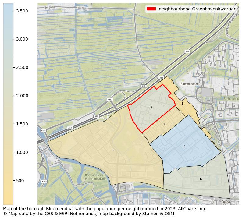 Map of the borough Bloemendaal with the population per neighbourhood in 2023. This page shows a lot of information about residents (such as the distribution by age groups, family composition, gender, native or Dutch with an immigration background, ...), homes (numbers, types, price development, use, type of property, ...) and more (car ownership, energy consumption, ...) based on open data from the Dutch Central Bureau of Statistics and various other sources!