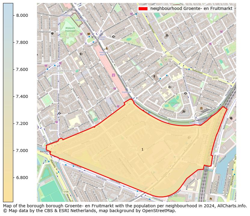 Image of the neighbourhood Groente- en Fruitmarkt at the map. This image is used as introduction to this page. This page shows a lot of information about the population in the neighbourhood Groente- en Fruitmarkt (such as the distribution by age groups of the residents, the composition of households, whether inhabitants are natives or Dutch with an immigration background, data about the houses (numbers, types, price development, use, type of property, ...) and more (car ownership, energy consumption, ...) based on open data from the Dutch Central Bureau of Statistics and various other sources!