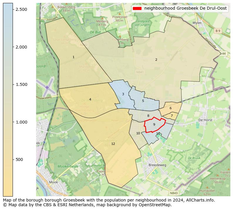 Image of the neighbourhood Groesbeek De Drul-Oost at the map. This image is used as introduction to this page. This page shows a lot of information about the population in the neighbourhood Groesbeek De Drul-Oost (such as the distribution by age groups of the residents, the composition of households, whether inhabitants are natives or Dutch with an immigration background, data about the houses (numbers, types, price development, use, type of property, ...) and more (car ownership, energy consumption, ...) based on open data from the Dutch Central Bureau of Statistics and various other sources!