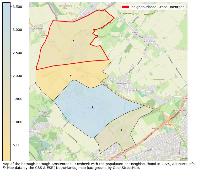 Image of the neighbourhood Groot-Doenrade at the map. This image is used as introduction to this page. This page shows a lot of information about the population in the neighbourhood Groot-Doenrade (such as the distribution by age groups of the residents, the composition of households, whether inhabitants are natives or Dutch with an immigration background, data about the houses (numbers, types, price development, use, type of property, ...) and more (car ownership, energy consumption, ...) based on open data from the Dutch Central Bureau of Statistics and various other sources!