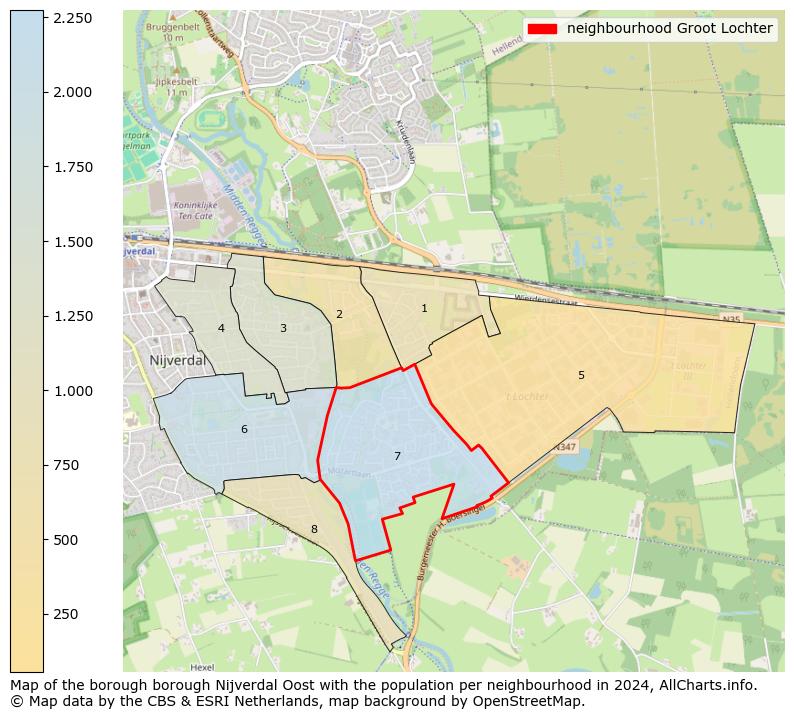 Image of the neighbourhood Groot Lochter at the map. This image is used as introduction to this page. This page shows a lot of information about the population in the neighbourhood Groot Lochter (such as the distribution by age groups of the residents, the composition of households, whether inhabitants are natives or Dutch with an immigration background, data about the houses (numbers, types, price development, use, type of property, ...) and more (car ownership, energy consumption, ...) based on open data from the Dutch Central Bureau of Statistics and various other sources!