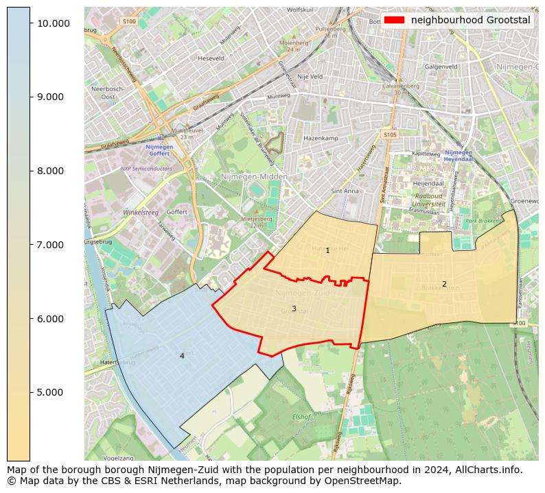 Image of the neighbourhood Grootstal at the map. This image is used as introduction to this page. This page shows a lot of information about the population in the neighbourhood Grootstal (such as the distribution by age groups of the residents, the composition of households, whether inhabitants are natives or Dutch with an immigration background, data about the houses (numbers, types, price development, use, type of property, ...) and more (car ownership, energy consumption, ...) based on open data from the Dutch Central Bureau of Statistics and various other sources!