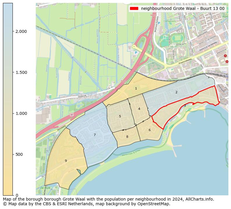 Image of the neighbourhood Grote Waal - Buurt 13 00 at the map. This image is used as introduction to this page. This page shows a lot of information about the population in the neighbourhood Grote Waal - Buurt 13 00 (such as the distribution by age groups of the residents, the composition of households, whether inhabitants are natives or Dutch with an immigration background, data about the houses (numbers, types, price development, use, type of property, ...) and more (car ownership, energy consumption, ...) based on open data from the Dutch Central Bureau of Statistics and various other sources!