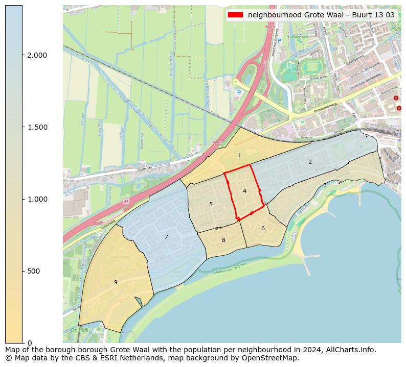 Image of the neighbourhood Grote Waal - Buurt 13 03 at the map. This image is used as introduction to this page. This page shows a lot of information about the population in the neighbourhood Grote Waal - Buurt 13 03 (such as the distribution by age groups of the residents, the composition of households, whether inhabitants are natives or Dutch with an immigration background, data about the houses (numbers, types, price development, use, type of property, ...) and more (car ownership, energy consumption, ...) based on open data from the Dutch Central Bureau of Statistics and various other sources!