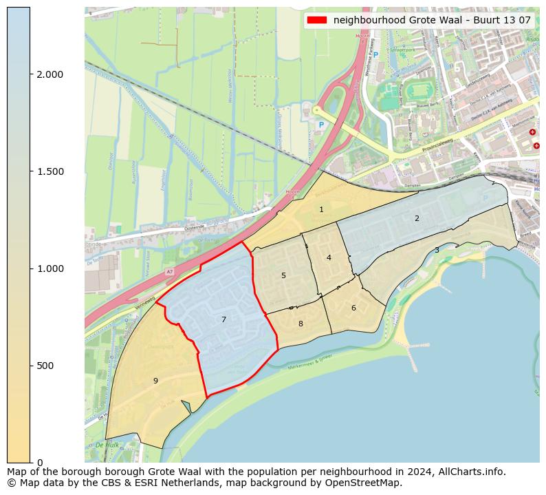 Image of the neighbourhood Grote Waal - Buurt 13 07 at the map. This image is used as introduction to this page. This page shows a lot of information about the population in the neighbourhood Grote Waal - Buurt 13 07 (such as the distribution by age groups of the residents, the composition of households, whether inhabitants are natives or Dutch with an immigration background, data about the houses (numbers, types, price development, use, type of property, ...) and more (car ownership, energy consumption, ...) based on open data from the Dutch Central Bureau of Statistics and various other sources!