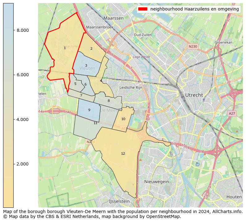 Image of the neighbourhood Haarzuilens en omgeving at the map. This image is used as introduction to this page. This page shows a lot of information about the population in the neighbourhood Haarzuilens en omgeving (such as the distribution by age groups of the residents, the composition of households, whether inhabitants are natives or Dutch with an immigration background, data about the houses (numbers, types, price development, use, type of property, ...) and more (car ownership, energy consumption, ...) based on open data from the Dutch Central Bureau of Statistics and various other sources!