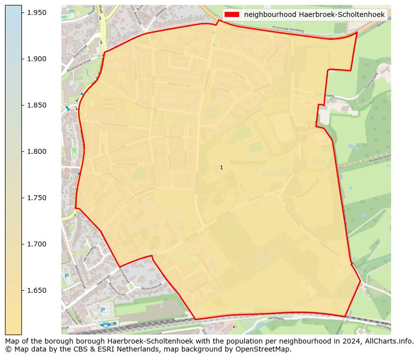 Image of the neighbourhood Haerbroek-Scholtenhoek at the map. This image is used as introduction to this page. This page shows a lot of information about the population in the neighbourhood Haerbroek-Scholtenhoek (such as the distribution by age groups of the residents, the composition of households, whether inhabitants are natives or Dutch with an immigration background, data about the houses (numbers, types, price development, use, type of property, ...) and more (car ownership, energy consumption, ...) based on open data from the Dutch Central Bureau of Statistics and various other sources!