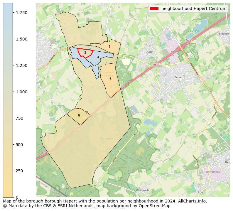 Image of the neighbourhood Hapert Centrum at the map. This image is used as introduction to this page. This page shows a lot of information about the population in the neighbourhood Hapert Centrum (such as the distribution by age groups of the residents, the composition of households, whether inhabitants are natives or Dutch with an immigration background, data about the houses (numbers, types, price development, use, type of property, ...) and more (car ownership, energy consumption, ...) based on open data from the Dutch Central Bureau of Statistics and various other sources!