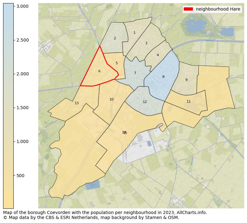 Map of the borough Coevorden with the population per neighbourhood in 2023. This page shows a lot of information about residents (such as the distribution by age groups, family composition, gender, native or Dutch with an immigration background, ...), homes (numbers, types, price development, use, type of property, ...) and more (car ownership, energy consumption, ...) based on open data from the Dutch Central Bureau of Statistics and various other sources!