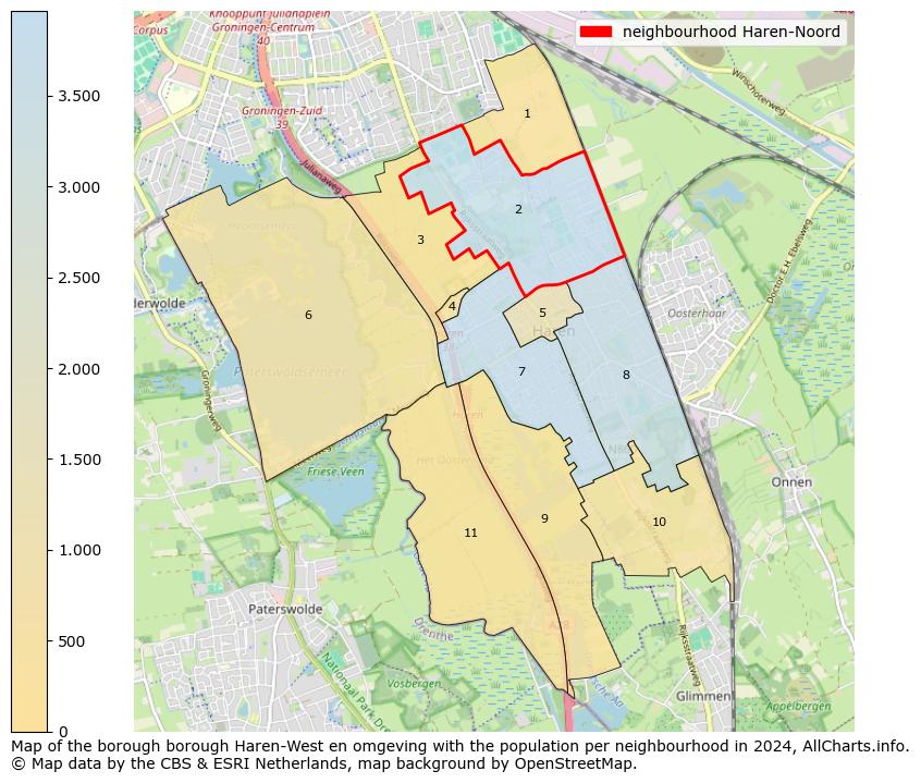 Image of the neighbourhood Haren-Noord at the map. This image is used as introduction to this page. This page shows a lot of information about the population in the neighbourhood Haren-Noord (such as the distribution by age groups of the residents, the composition of households, whether inhabitants are natives or Dutch with an immigration background, data about the houses (numbers, types, price development, use, type of property, ...) and more (car ownership, energy consumption, ...) based on open data from the Dutch Central Bureau of Statistics and various other sources!