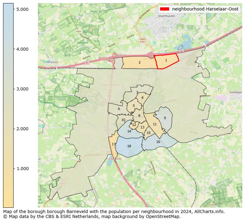 Image of the neighbourhood Harselaar-Oost at the map. This image is used as introduction to this page. This page shows a lot of information about the population in the neighbourhood Harselaar-Oost (such as the distribution by age groups of the residents, the composition of households, whether inhabitants are natives or Dutch with an immigration background, data about the houses (numbers, types, price development, use, type of property, ...) and more (car ownership, energy consumption, ...) based on open data from the Dutch Central Bureau of Statistics and various other sources!