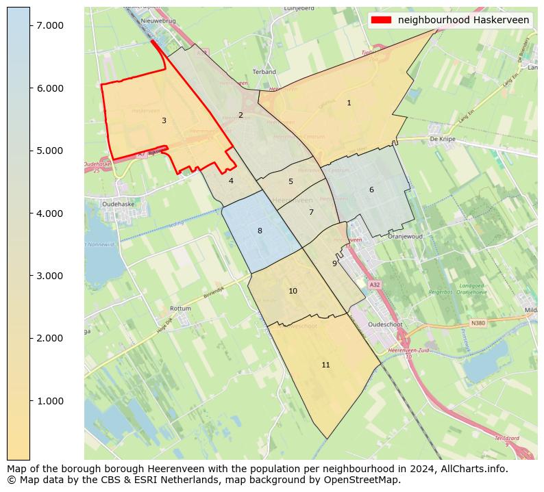 Image of the neighbourhood Haskerveen at the map. This image is used as introduction to this page. This page shows a lot of information about the population in the neighbourhood Haskerveen (such as the distribution by age groups of the residents, the composition of households, whether inhabitants are natives or Dutch with an immigration background, data about the houses (numbers, types, price development, use, type of property, ...) and more (car ownership, energy consumption, ...) based on open data from the Dutch Central Bureau of Statistics and various other sources!