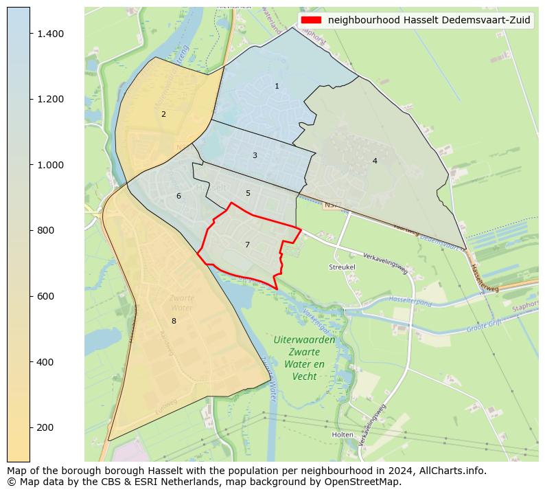 Image of the neighbourhood Hasselt Dedemsvaart-Zuid at the map. This image is used as introduction to this page. This page shows a lot of information about the population in the neighbourhood Hasselt Dedemsvaart-Zuid (such as the distribution by age groups of the residents, the composition of households, whether inhabitants are natives or Dutch with an immigration background, data about the houses (numbers, types, price development, use, type of property, ...) and more (car ownership, energy consumption, ...) based on open data from the Dutch Central Bureau of Statistics and various other sources!