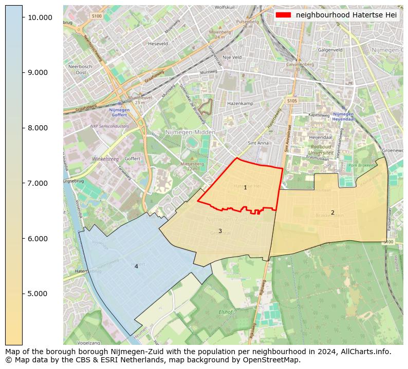 Image of the neighbourhood Hatertse Hei at the map. This image is used as introduction to this page. This page shows a lot of information about the population in the neighbourhood Hatertse Hei (such as the distribution by age groups of the residents, the composition of households, whether inhabitants are natives or Dutch with an immigration background, data about the houses (numbers, types, price development, use, type of property, ...) and more (car ownership, energy consumption, ...) based on open data from the Dutch Central Bureau of Statistics and various other sources!