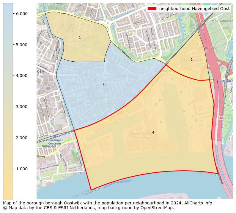 Image of the neighbourhood Havengebied Oost at the map. This image is used as introduction to this page. This page shows a lot of information about the population in the neighbourhood Havengebied Oost (such as the distribution by age groups of the residents, the composition of households, whether inhabitants are natives or Dutch with an immigration background, data about the houses (numbers, types, price development, use, type of property, ...) and more (car ownership, energy consumption, ...) based on open data from the Dutch Central Bureau of Statistics and various other sources!