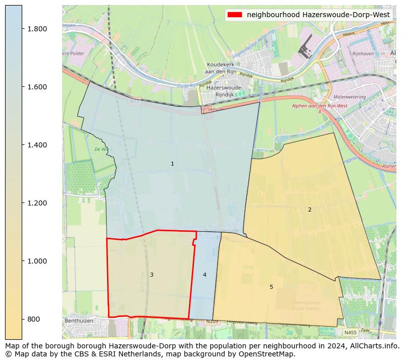 Image of the neighbourhood Hazerswoude-Dorp-West at the map. This image is used as introduction to this page. This page shows a lot of information about the population in the neighbourhood Hazerswoude-Dorp-West (such as the distribution by age groups of the residents, the composition of households, whether inhabitants are natives or Dutch with an immigration background, data about the houses (numbers, types, price development, use, type of property, ...) and more (car ownership, energy consumption, ...) based on open data from the Dutch Central Bureau of Statistics and various other sources!